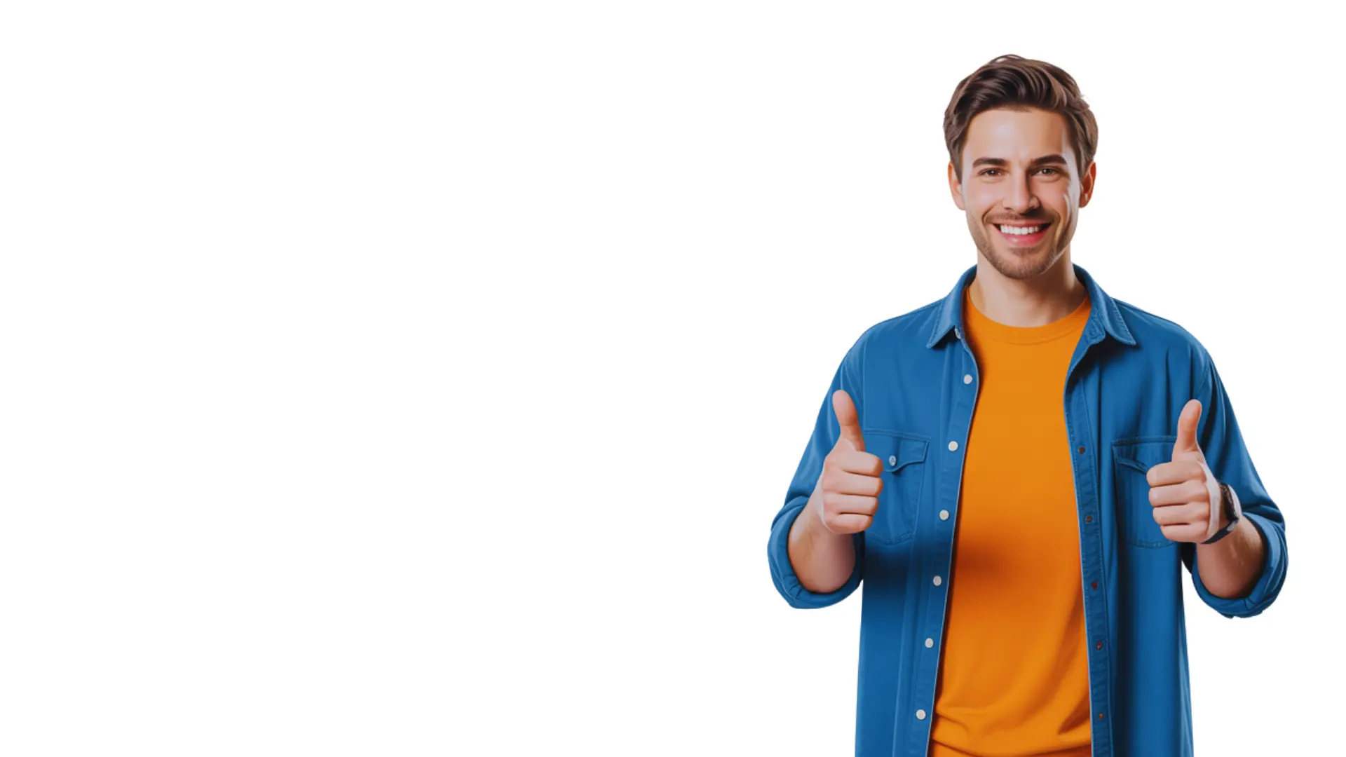 Professional student giving thumbs up
